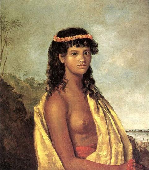 Robert Dampier 'Tetuppa, a Native Female of the Sandwich Islands' France oil painting art